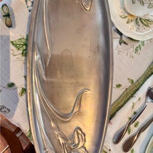 Vintage Lenox Silver Plated Floral Bread Platter